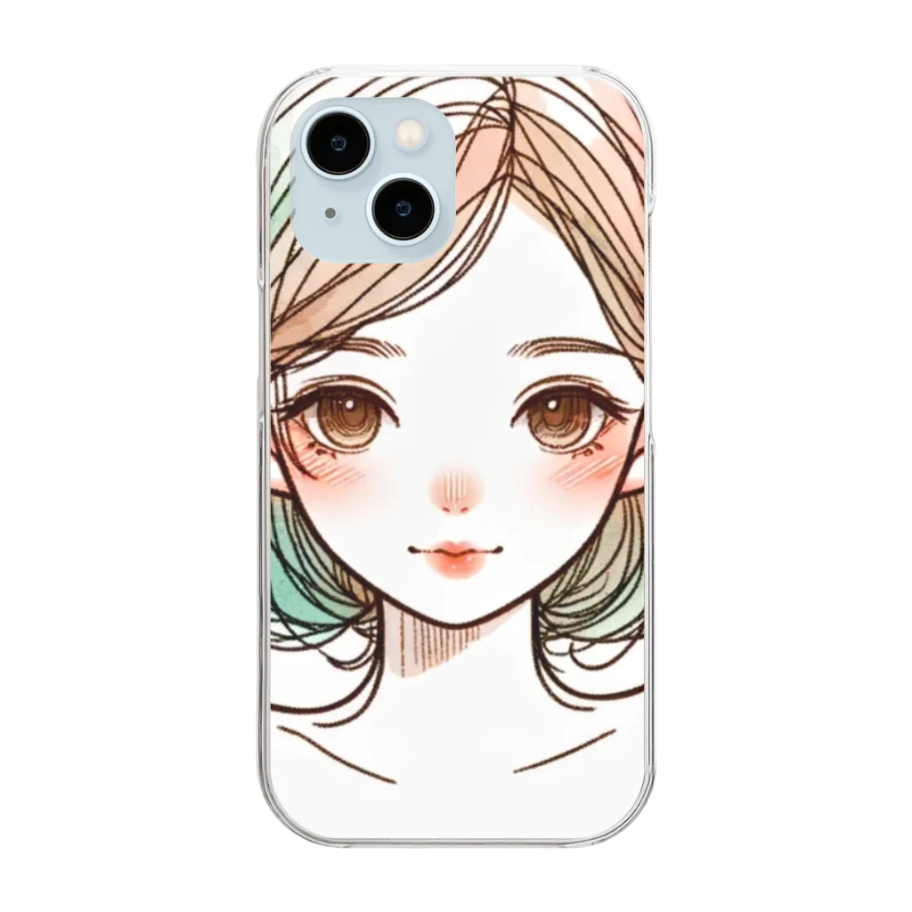 ドリームスケープデザインズの眼差し少女 Clear Smartphone Case