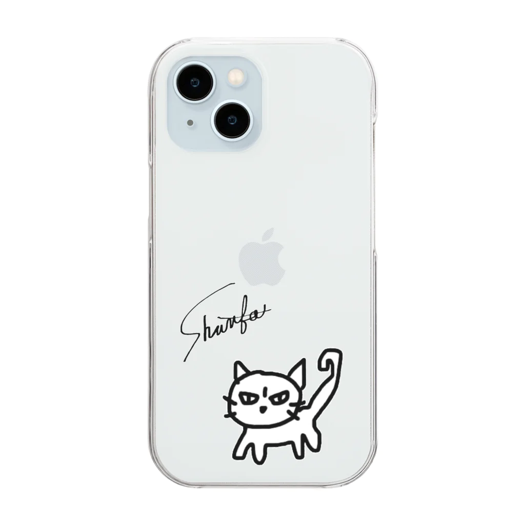 shuri-faのシュールな見てるねこ。 Clear Smartphone Case