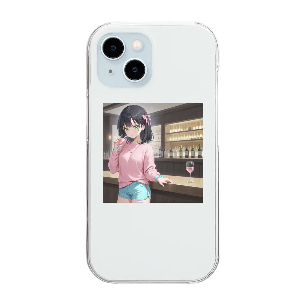 AIデザインちゃんの酒豪AIちゃん　ロリ系女子のワイン愛好家 Clear Smartphone Case