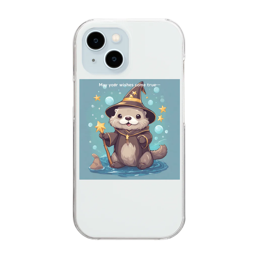 雑貨屋猫布団の願いが叶うラッコのお守りグッズ Clear Smartphone Case