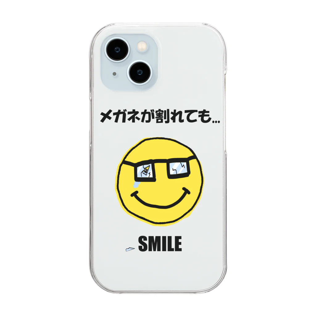 mo-zaicのメガネが割れても...ＳＭＩＬＥ（た、たいした事ないから...） Clear Smartphone Case