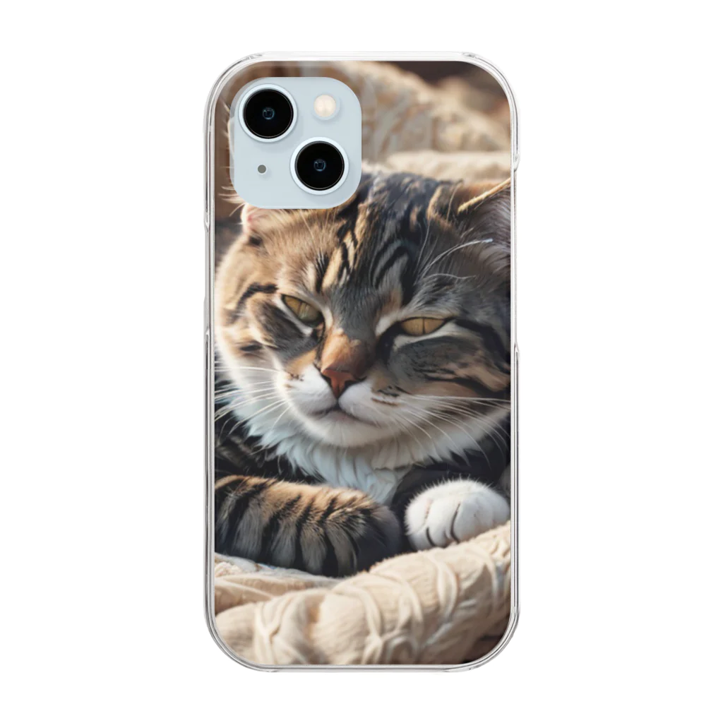 Ten117の眠たい猫 Clear Smartphone Case