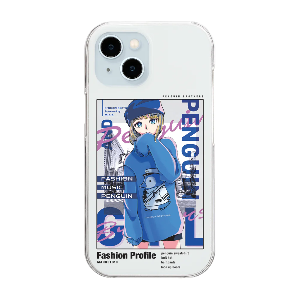 MARKET 310 / SUZURI支店のPenguin Fashion Code #1 Clear Smartphone Case