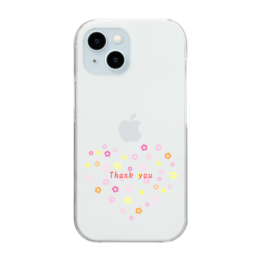 ainarukokoroのありがとう　感謝　Thank you プレゼント　かわいい　ハート Clear Smartphone Case