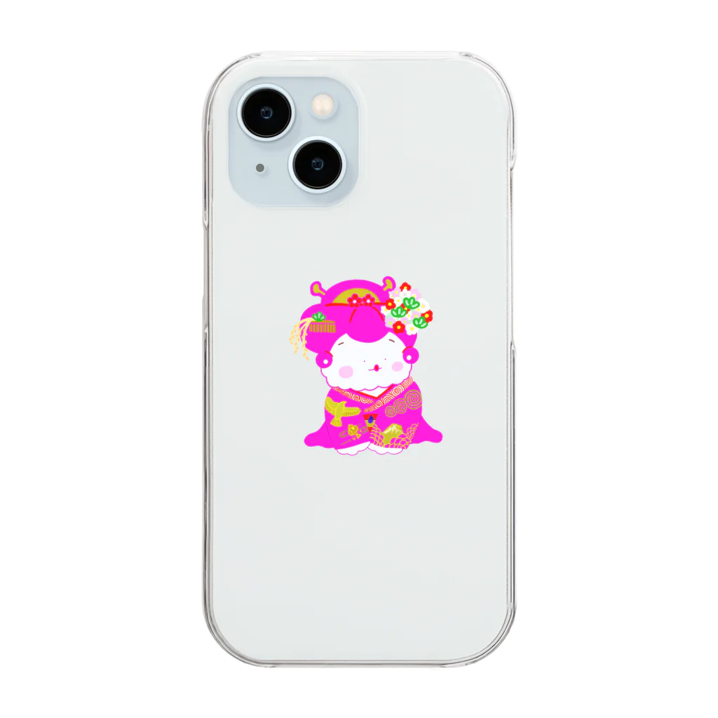 しぜんとあそんでるのの舞妓さん(ピンク) Clear Smartphone Case