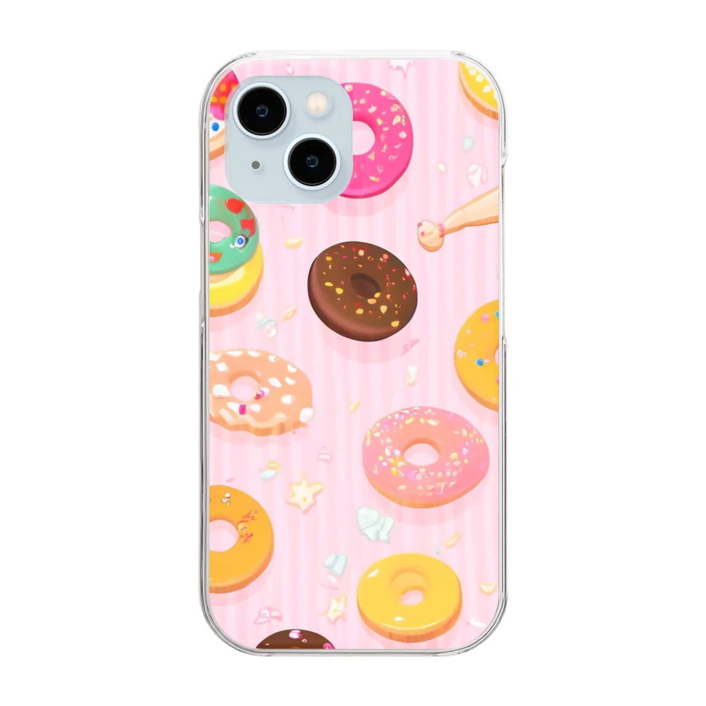 MEGROOVEのドーナツいっぱい🍩 Clear Smartphone Case