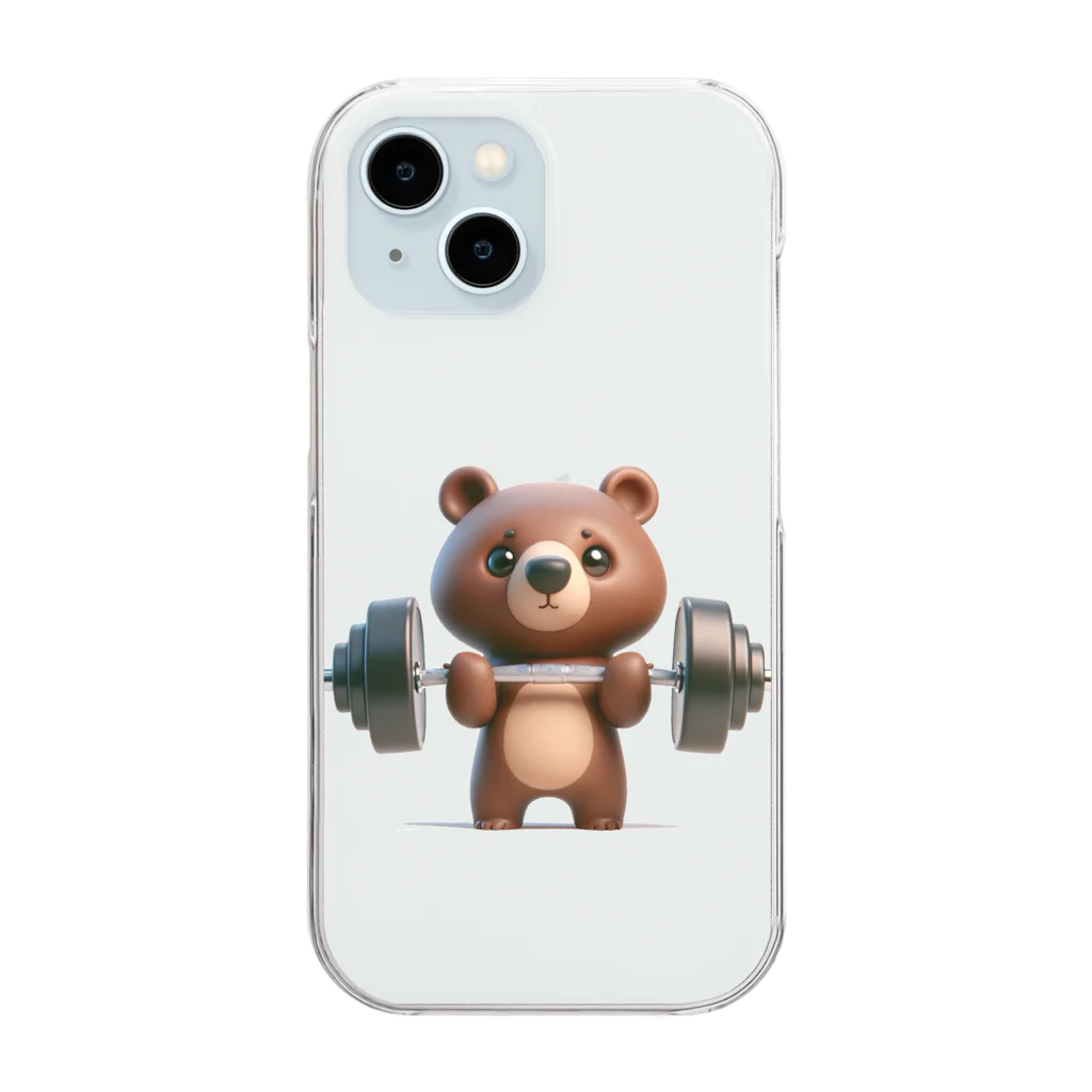 AKIRAの筋トレくまちゃん Clear Smartphone Case