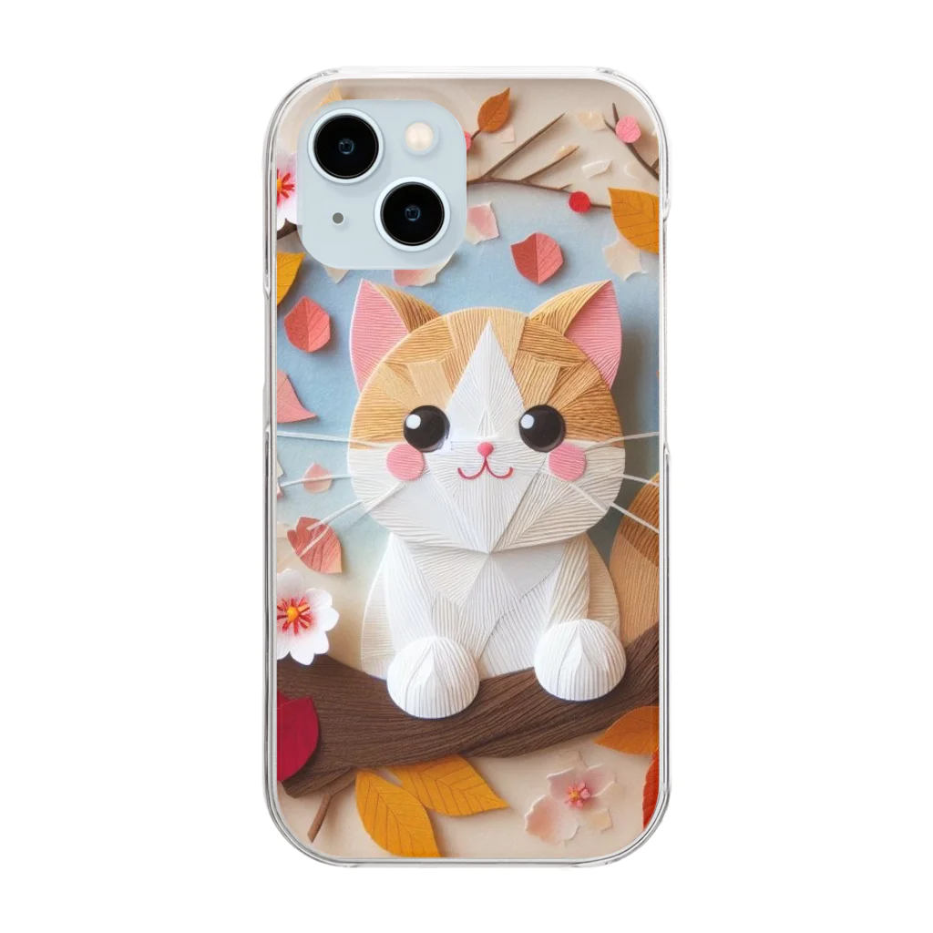 西野んカンパニーのペーパー猫 Clear Smartphone Case