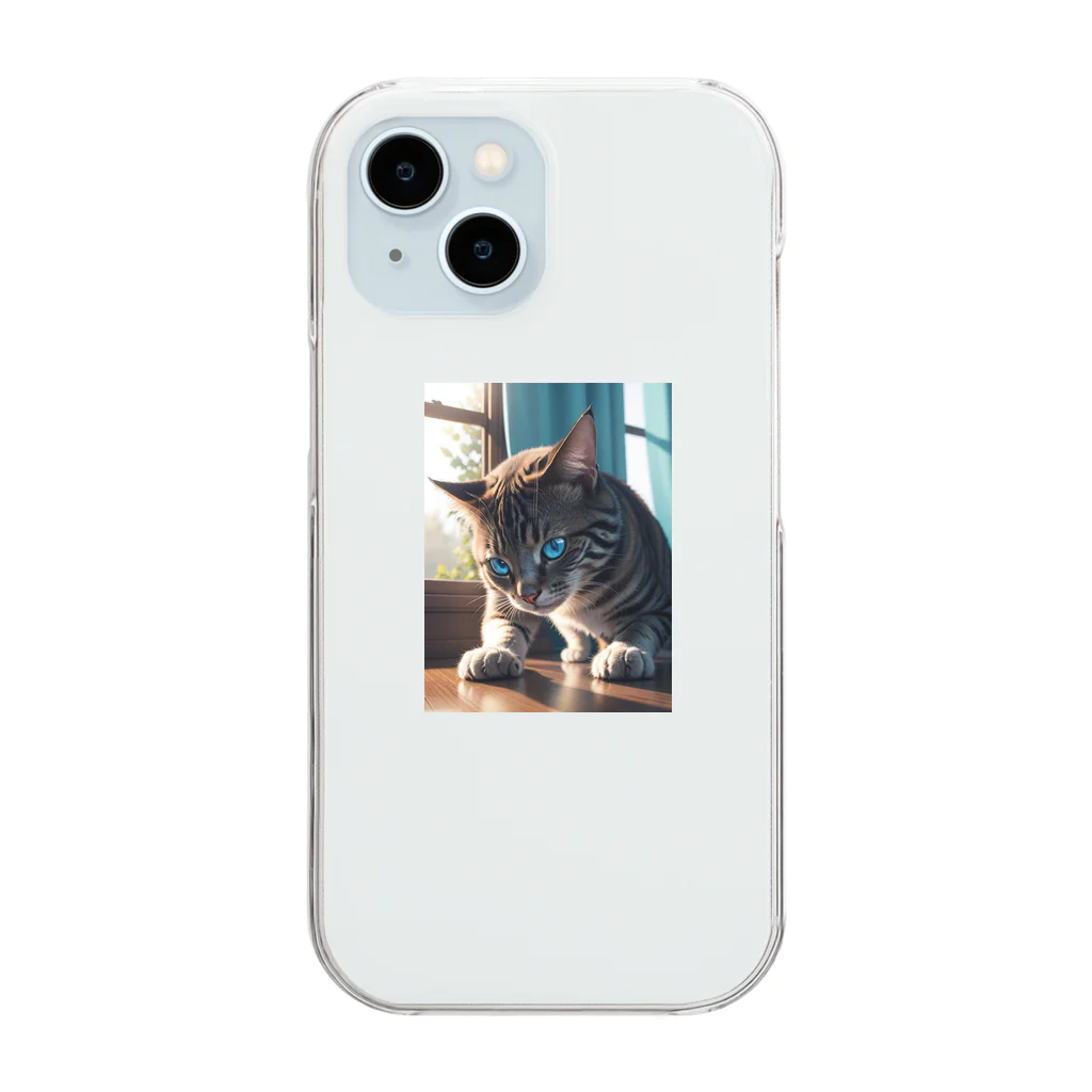 kaz_new9の蒼い瞳の猫ちゃん2 Clear Smartphone Case