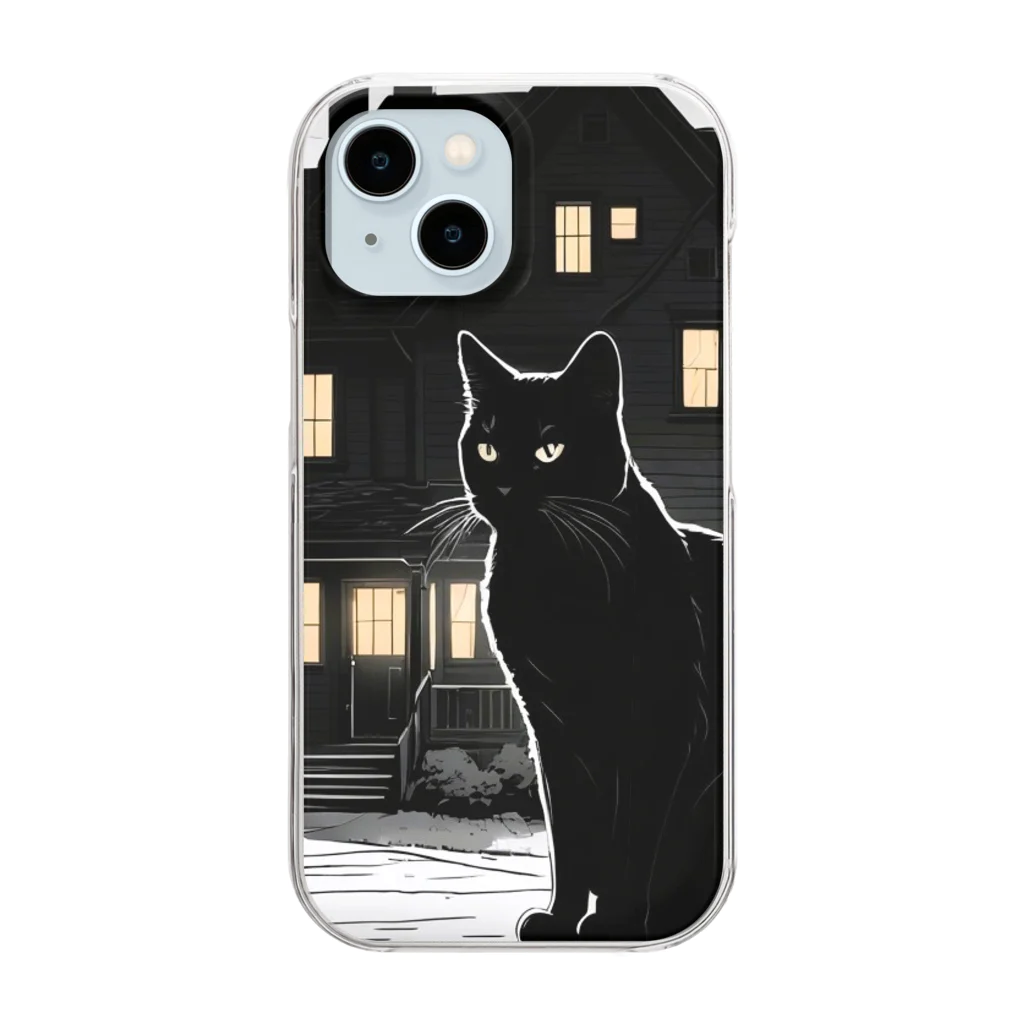 studio eizoの黒猫の思い (=^・^=) Clear Smartphone Case