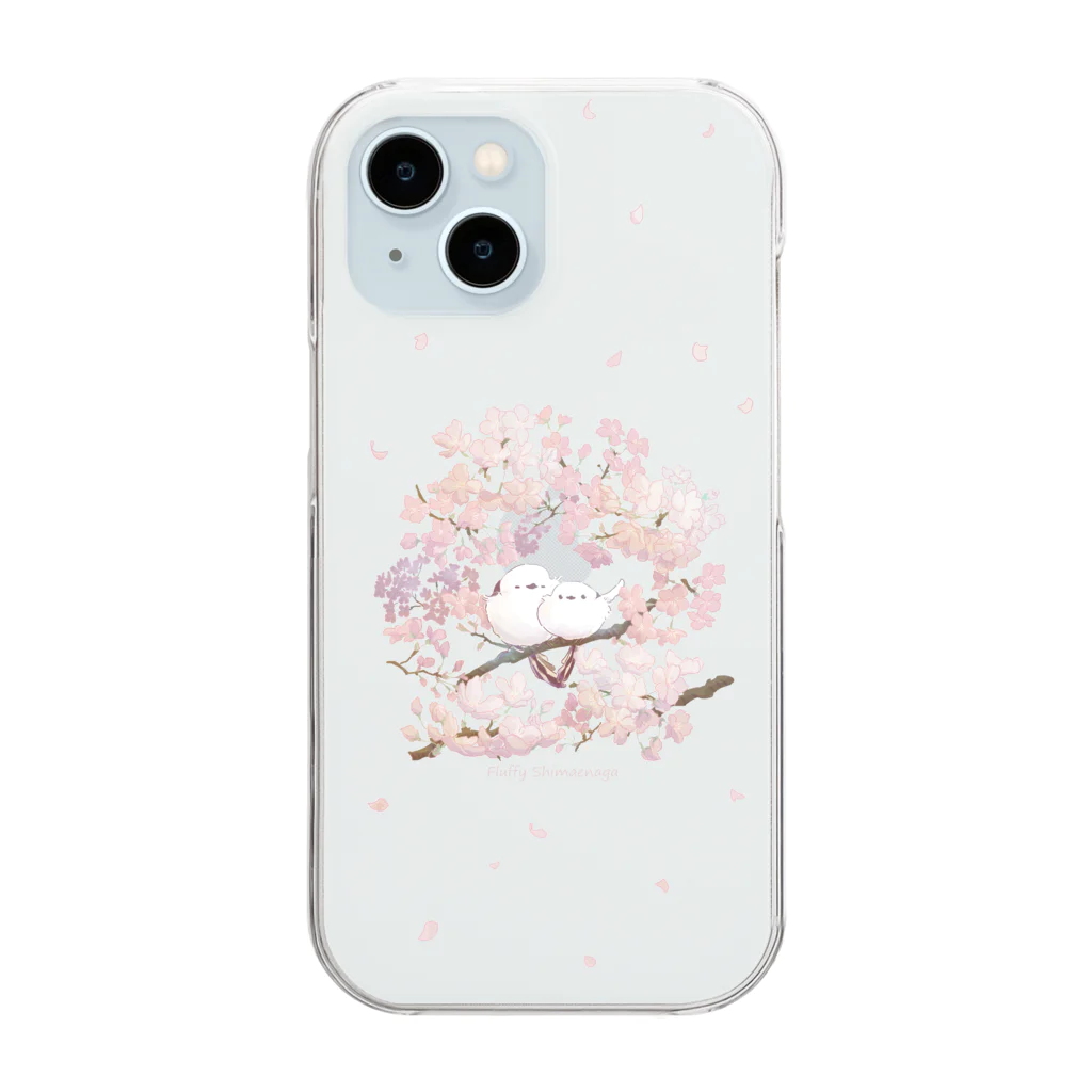 rina_suzuriのもふもふシマエナガ　桜　クリアスマホケース Clear Smartphone Case