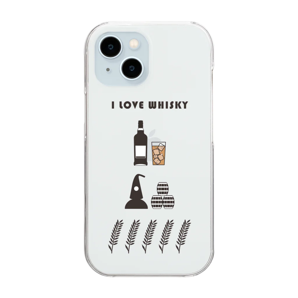 I LOVE【WHISKEY】SHOPのI LOVE WHISKEY-03 クリアスマホケース