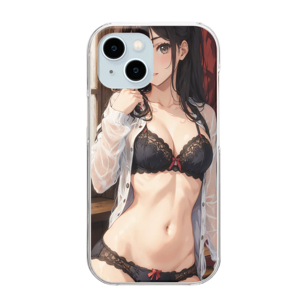 inoken_のカワイイ下着女子 Clear Smartphone Case