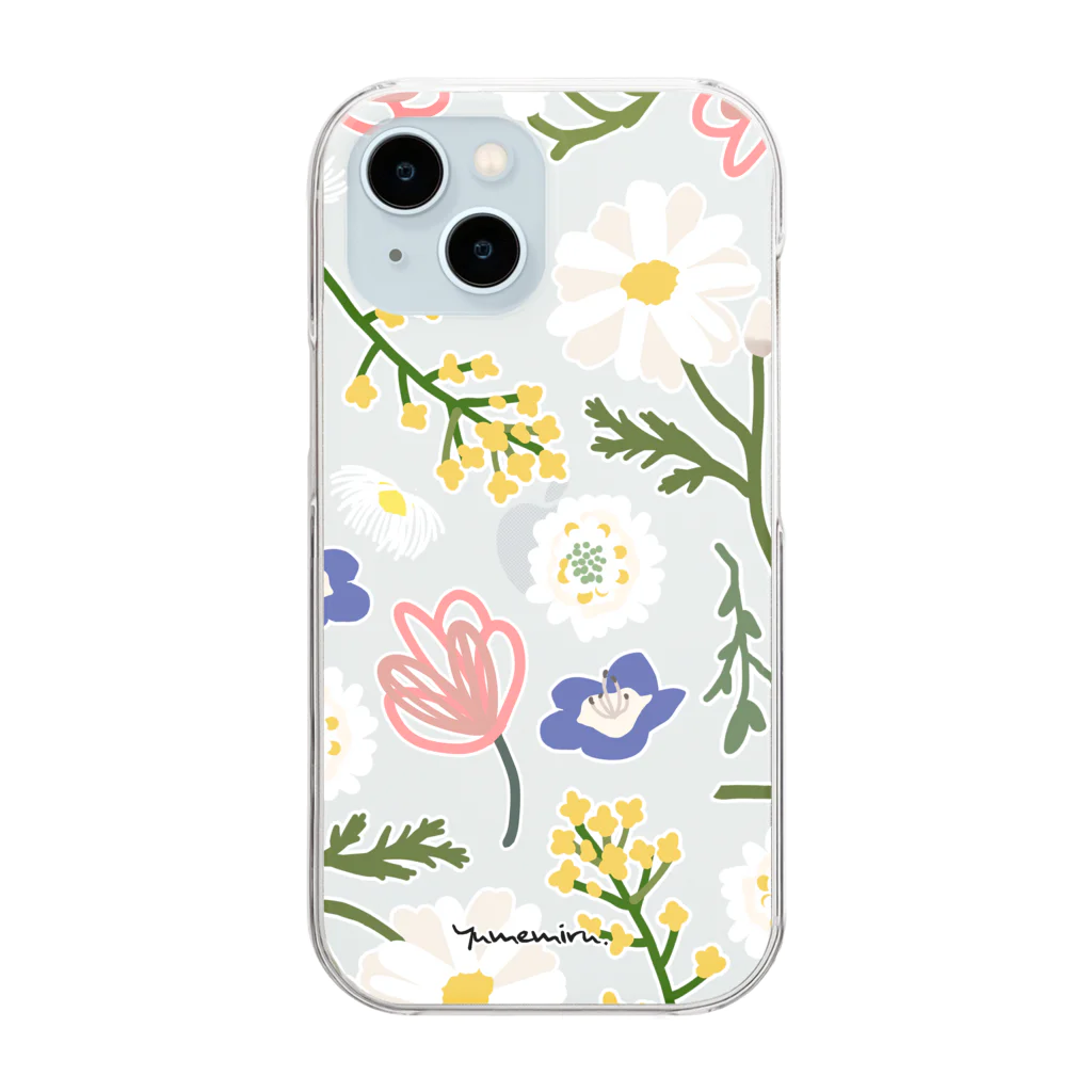 Atelier YUMEMIRU のSpring Flower Pattern 春の花柄 Clear Smartphone Case