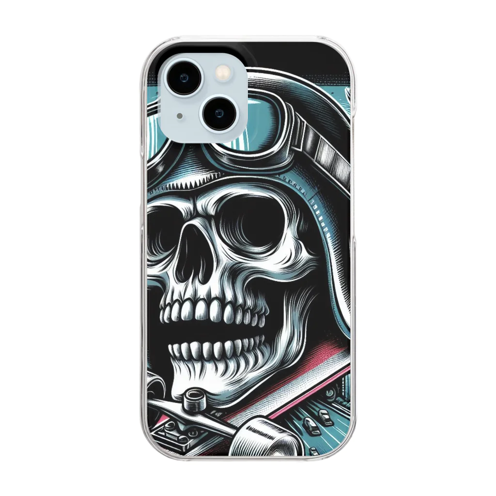 _Aloha_のskull 3 Clear Smartphone Case