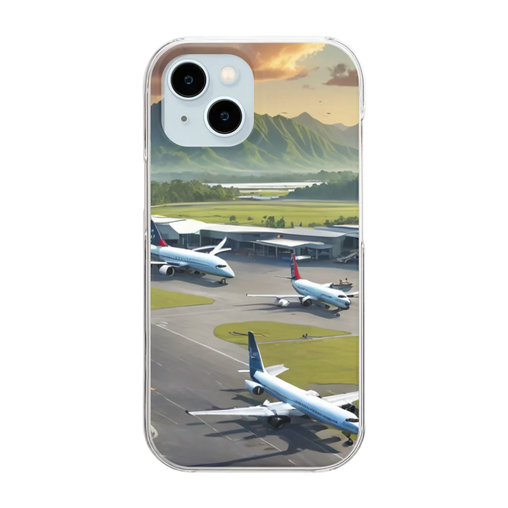 TakeKAKEのお洒落な常夏の空港風景 Clear Smartphone Case