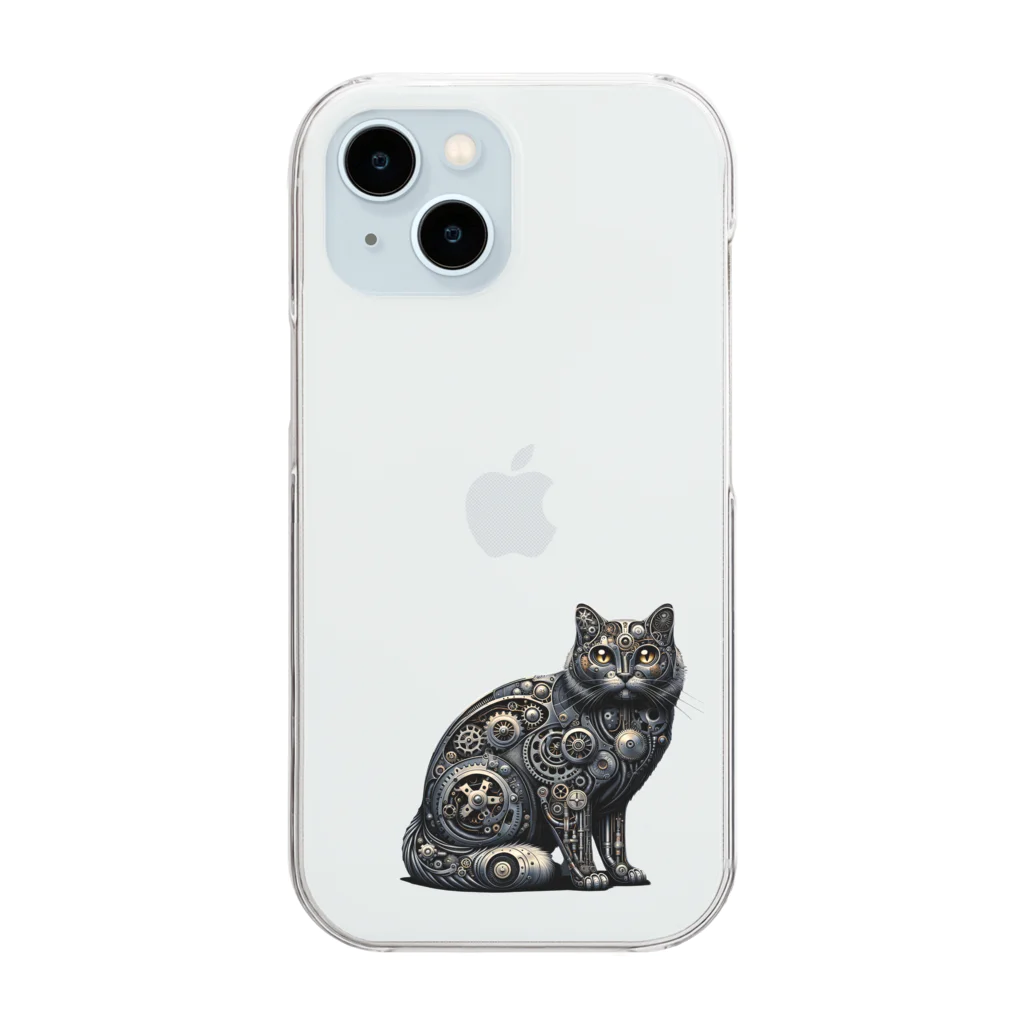 ichshopのmetal cat Clear Smartphone Case