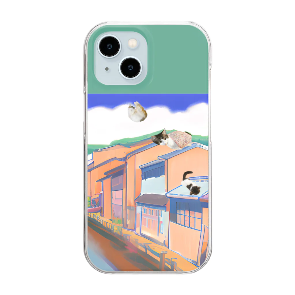 momo_emiの昔と猫 Clear Smartphone Case