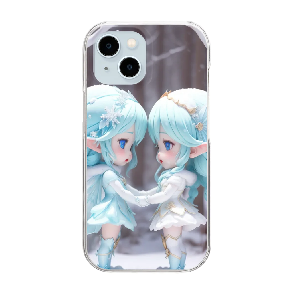 Mars Model Agencyのいつも一緒だよ　氷の妖精たち Clear Smartphone Case