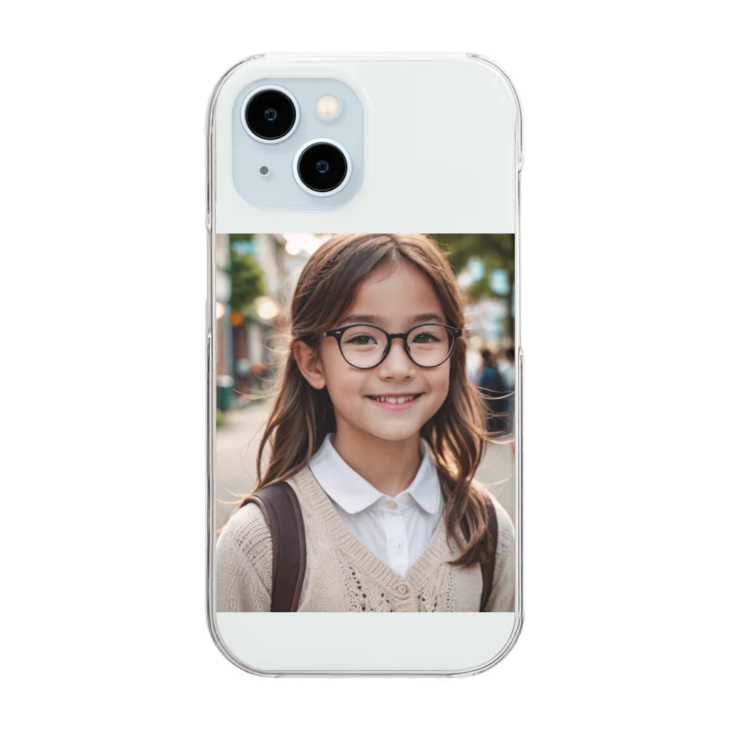 yuyuu_youtubeのメガネの少女 Clear Smartphone Case