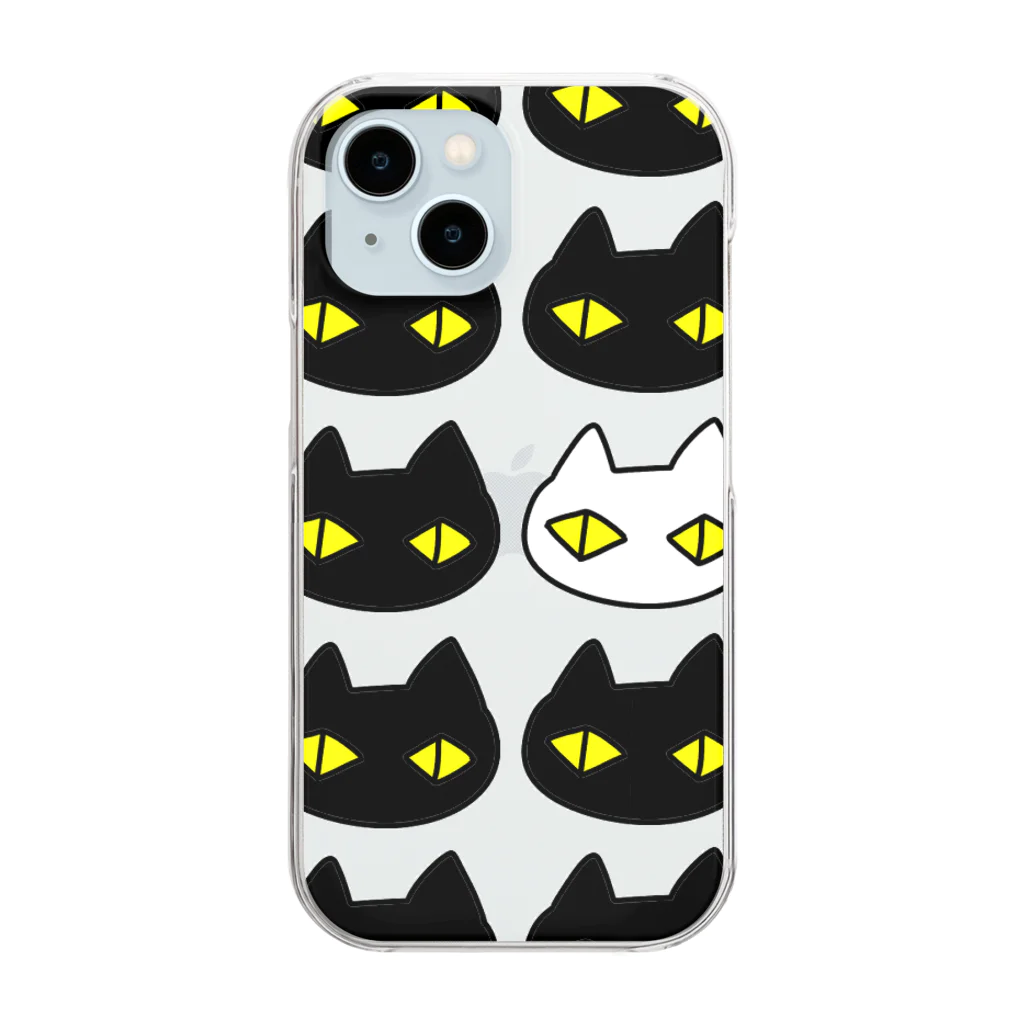 F2 Cat Design Shopの黒猫ボディーガード 001 Clear Smartphone Case