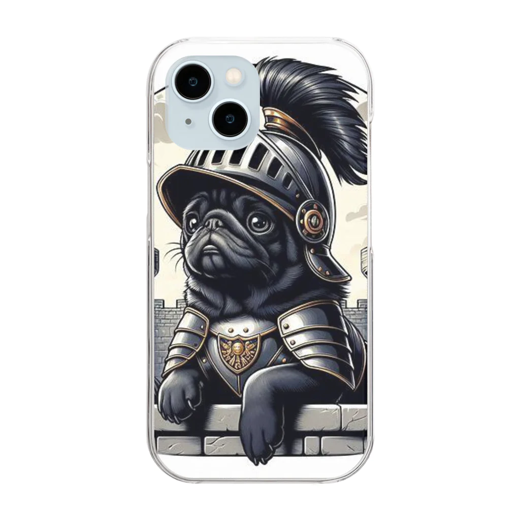 黒パグ🖤Black Pug laboratory🖤のRPG Pug series クリアスマホケース