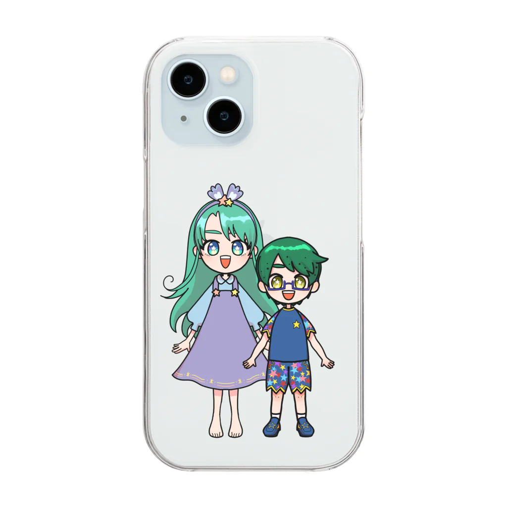 BONI_two_starsの二星ぼに＆まさくん★ややわたし絵 Clear Smartphone Case