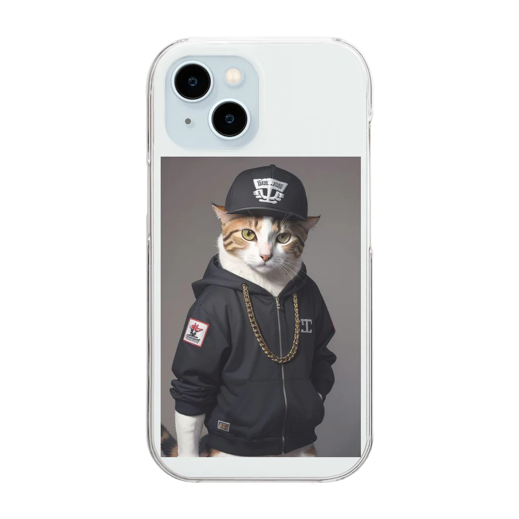 Be proudのヒップホップ猫 Clear Smartphone Case