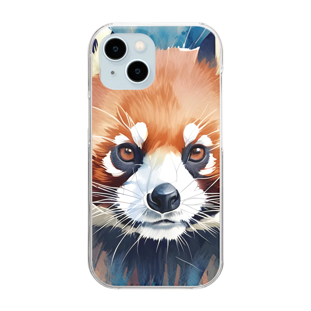 WithRedPandaの水彩風レッサーパンダ Clear Smartphone Case