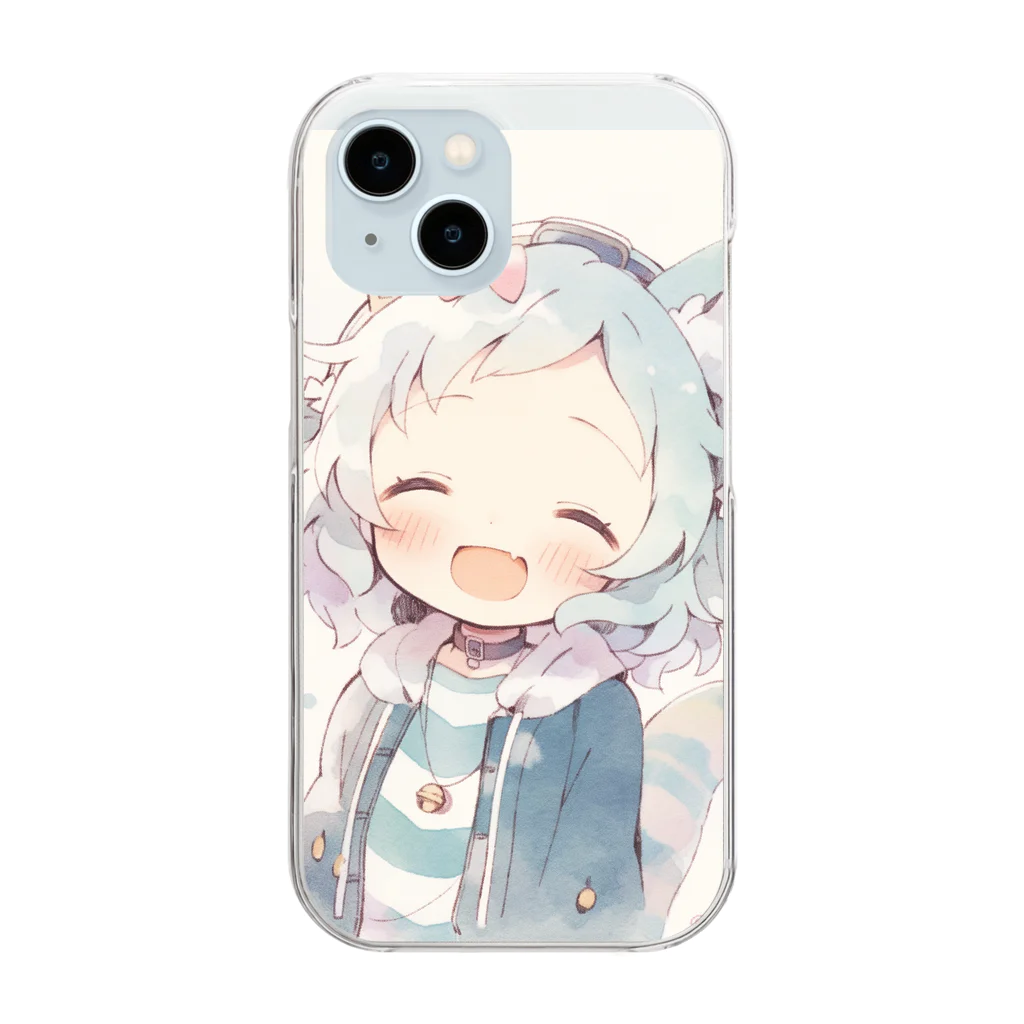 Online/Ojiyのシロミミちゃん Clear Smartphone Case