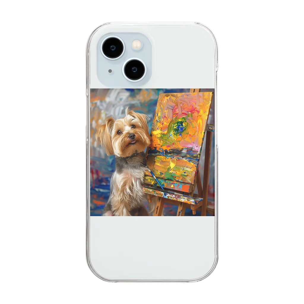 AQUAMETAVERSEの犬のぼくが画家だよ何か？ アメジスト 2046 Clear Smartphone Case