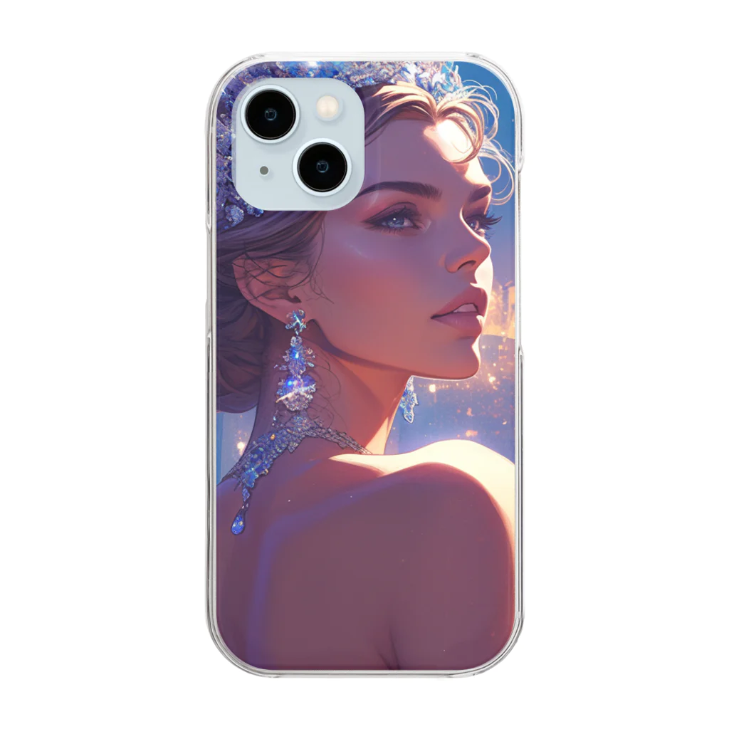 AQUAMETAVERSEの宵闇に輝くクリスタルの女王 Marsa 106 Clear Smartphone Case
