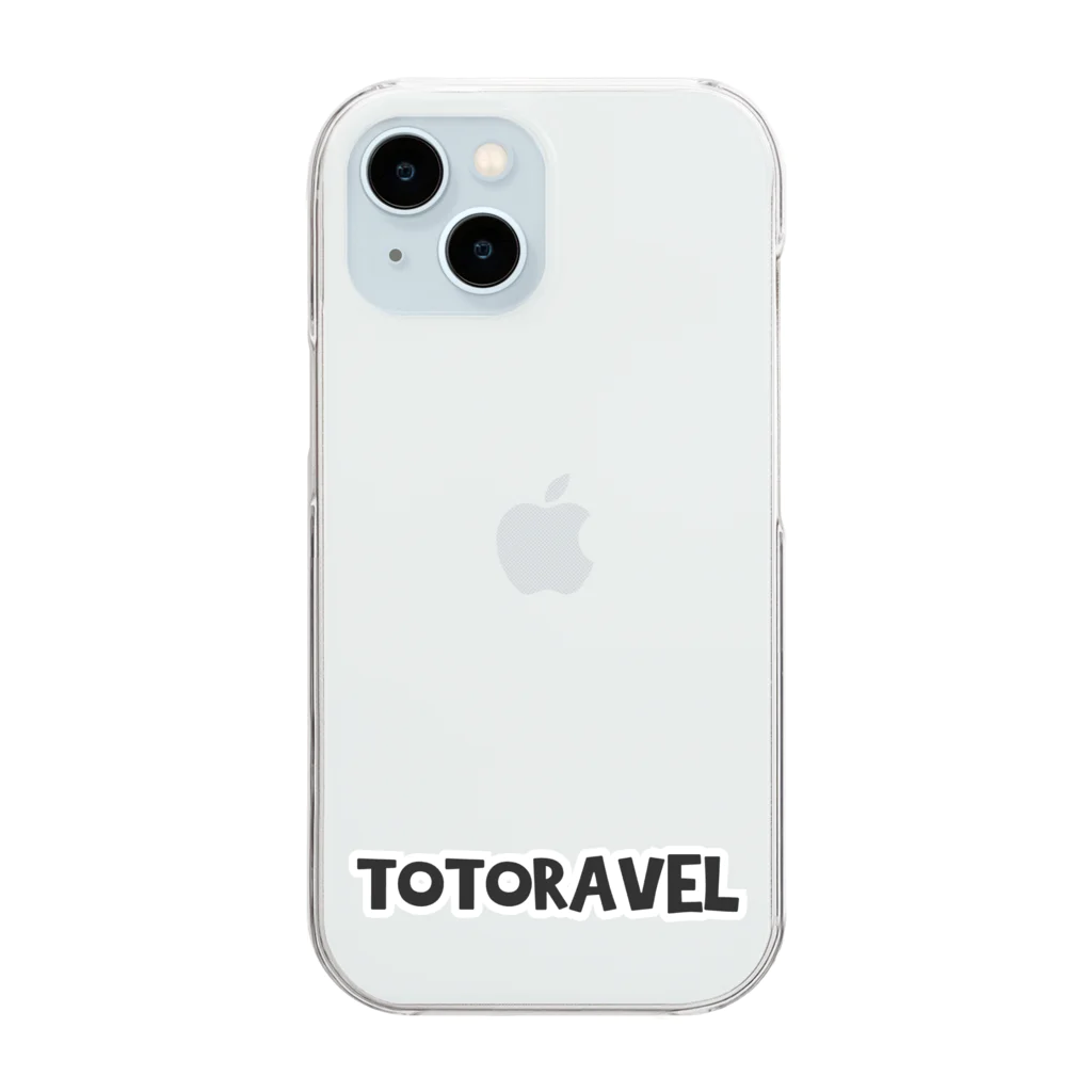 トトラベル - TOTORAVELのクリアスマホケース（ブラック文字ロゴ） クリアスマホケース