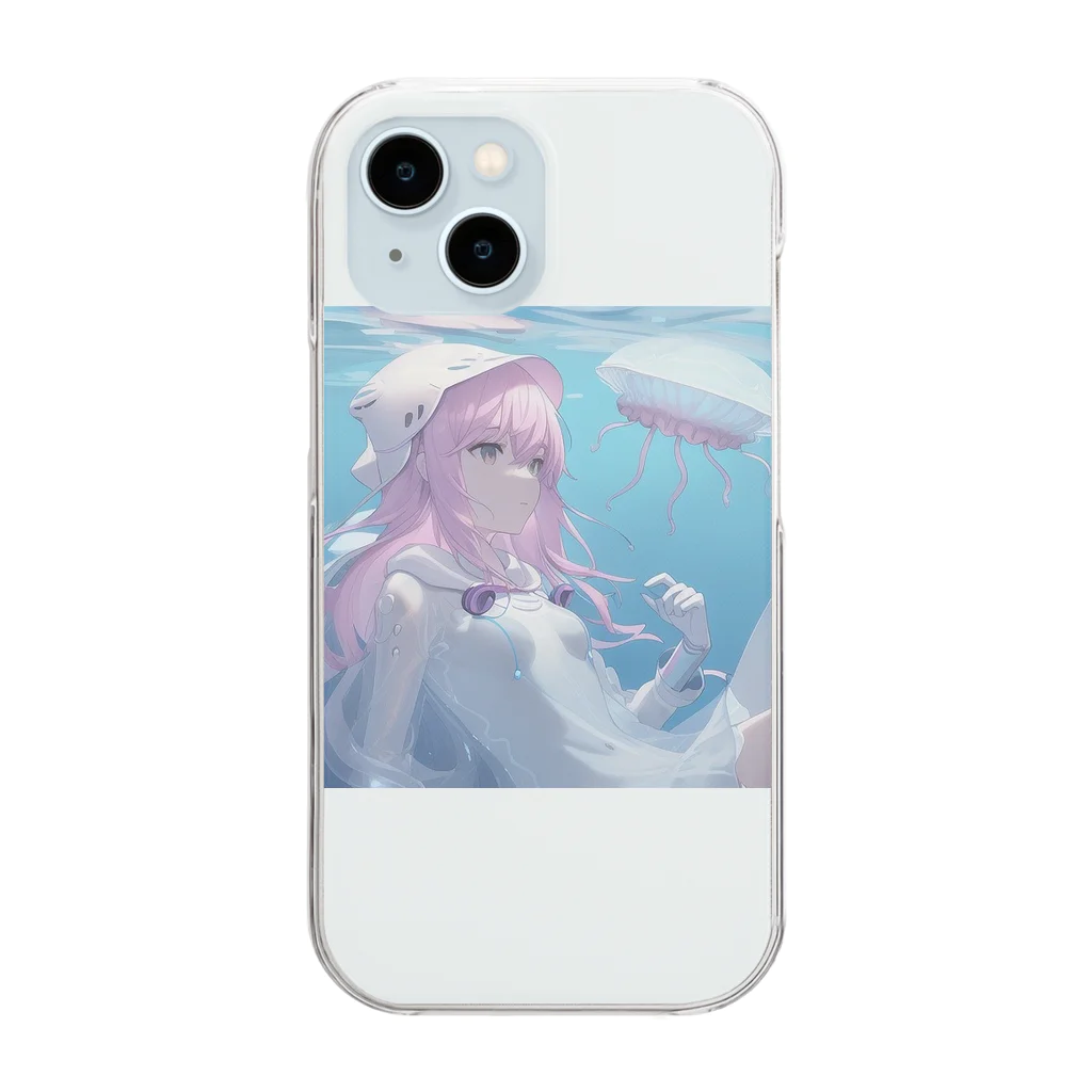 peek25のクラゲみたいなAIロボット Clear Smartphone Case