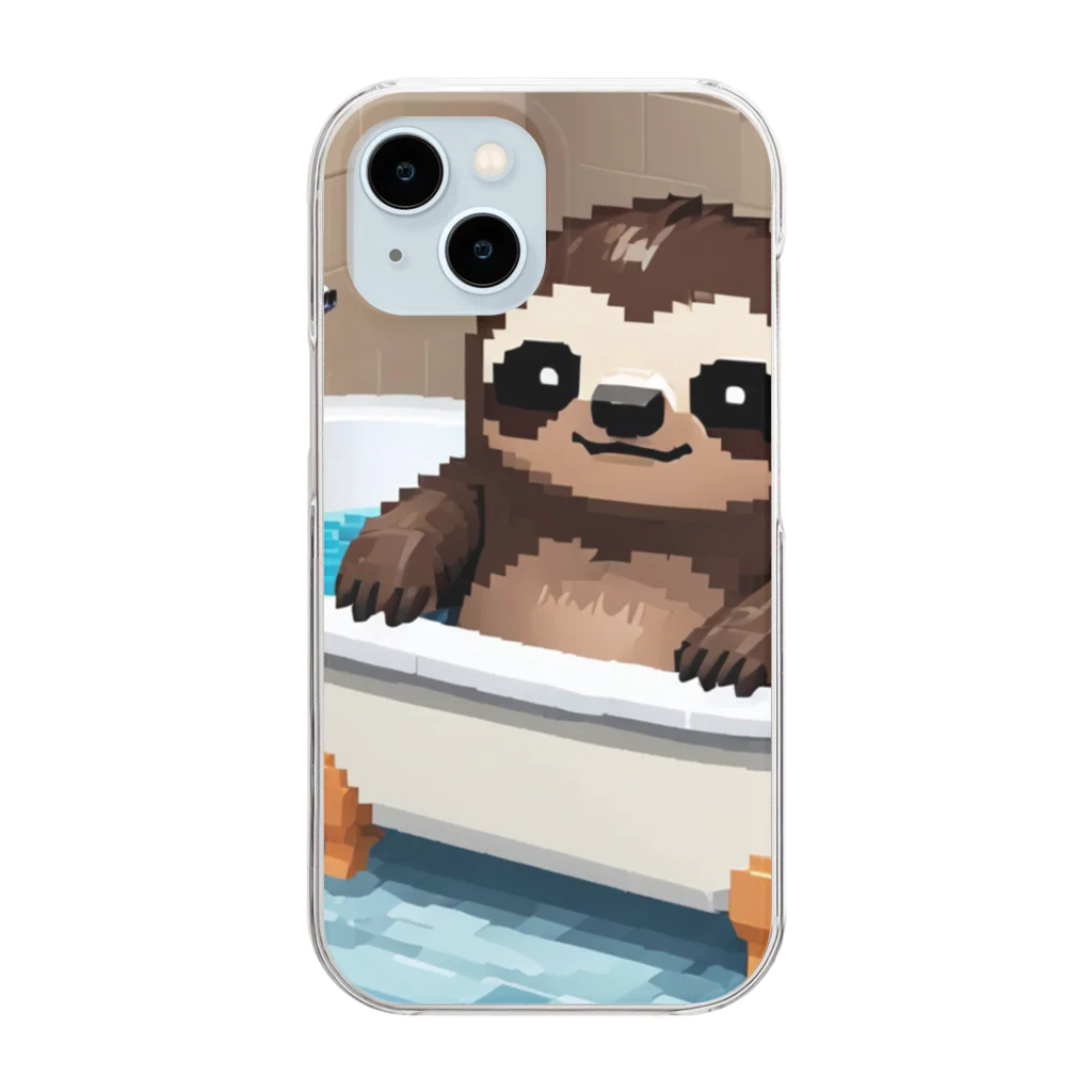 hinata__hinataのお風呂に入っているナマケモノ Clear Smartphone Case