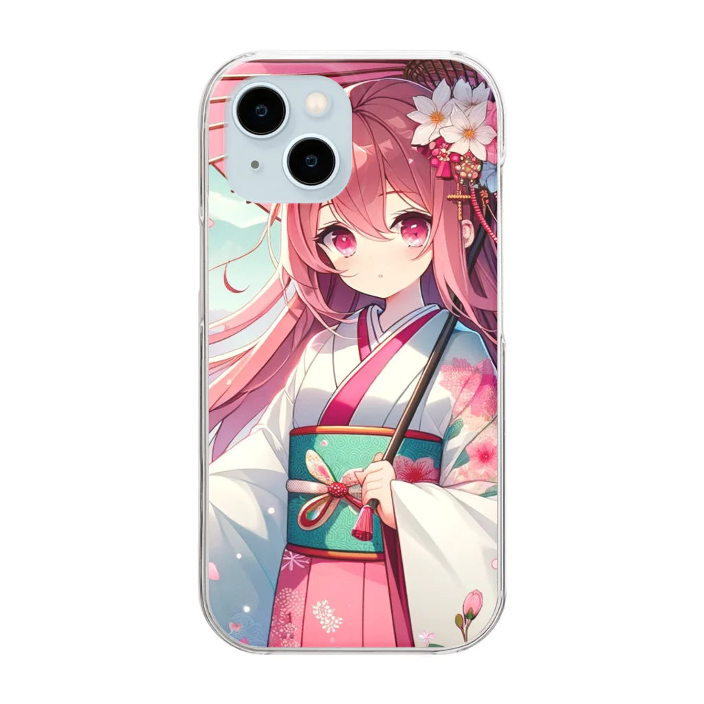 AIキャラつく〜るの桜の精 - 和モダン Clear Smartphone Case