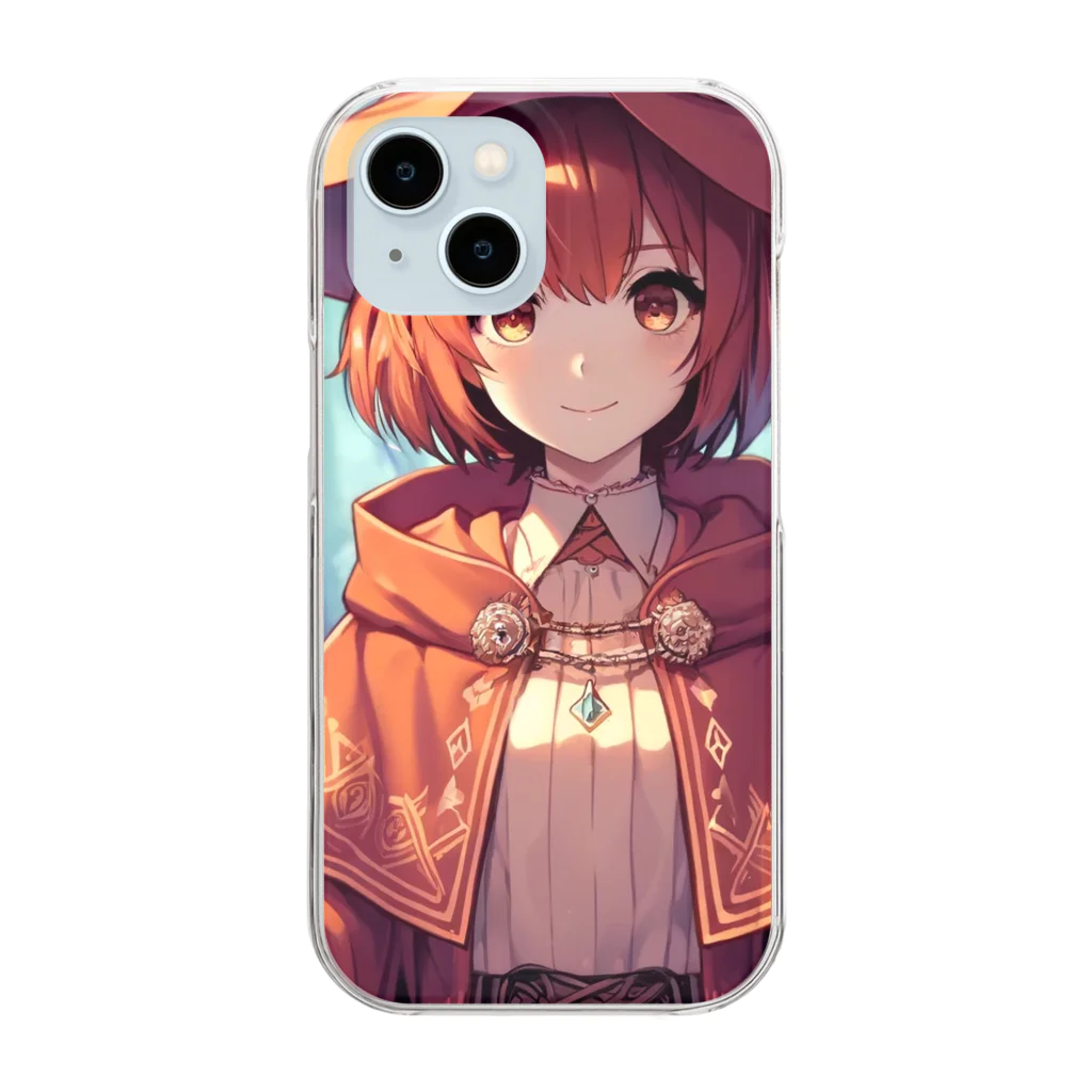 AIキャラつく〜るの赤髪の魔法使いの女の子 Clear Smartphone Case