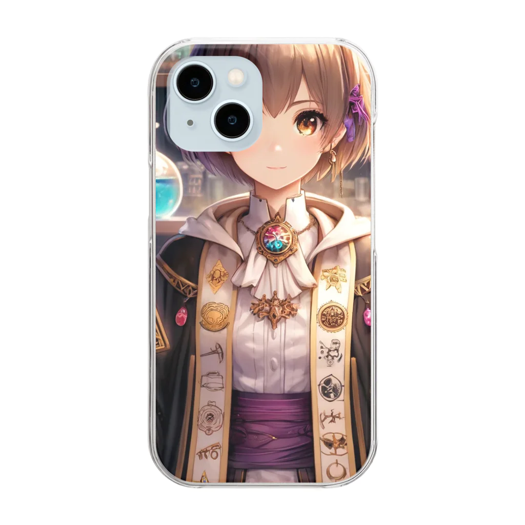 AIキャラつく〜るの錬金術師の学者の女の子 Clear Smartphone Case