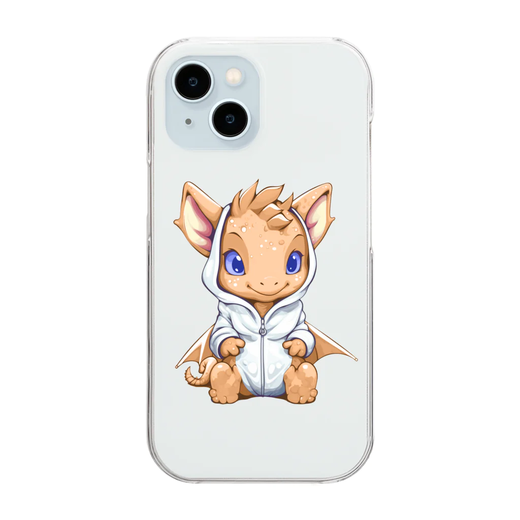 Vasetti_pressのオレンジドラゴン Clear Smartphone Case