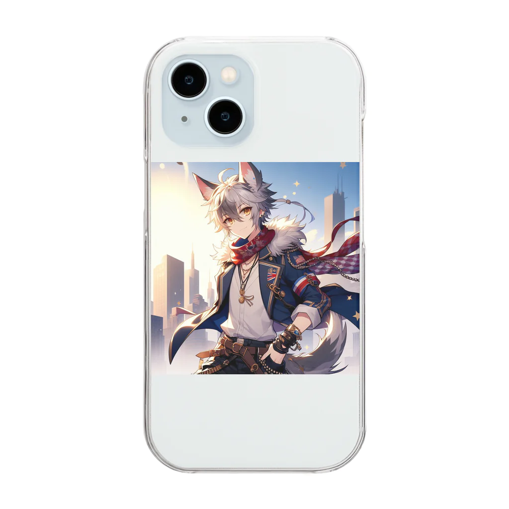 ケモ耳男子のケモ耳男子 Clear Smartphone Case