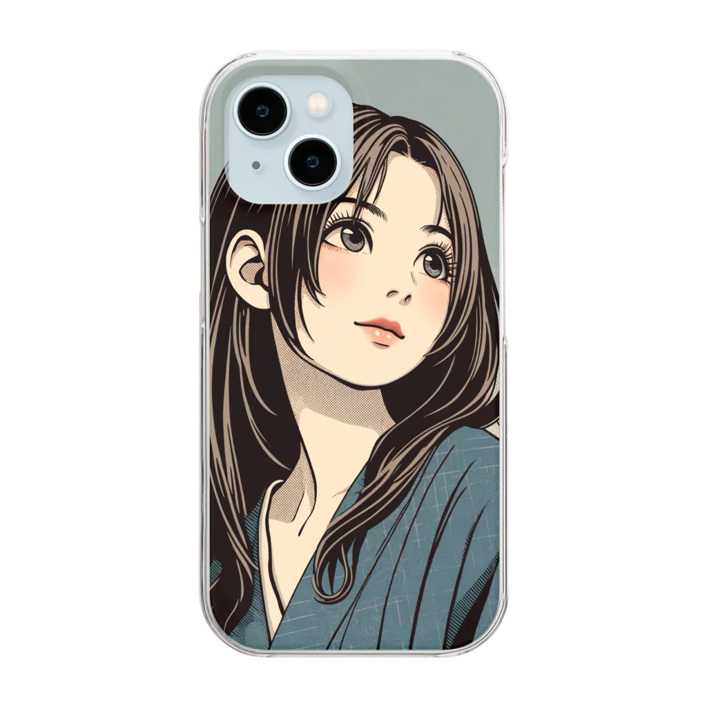 UKIYO-E_POP_by_convert_worksのゆるふわ女子2 Clear Smartphone Case