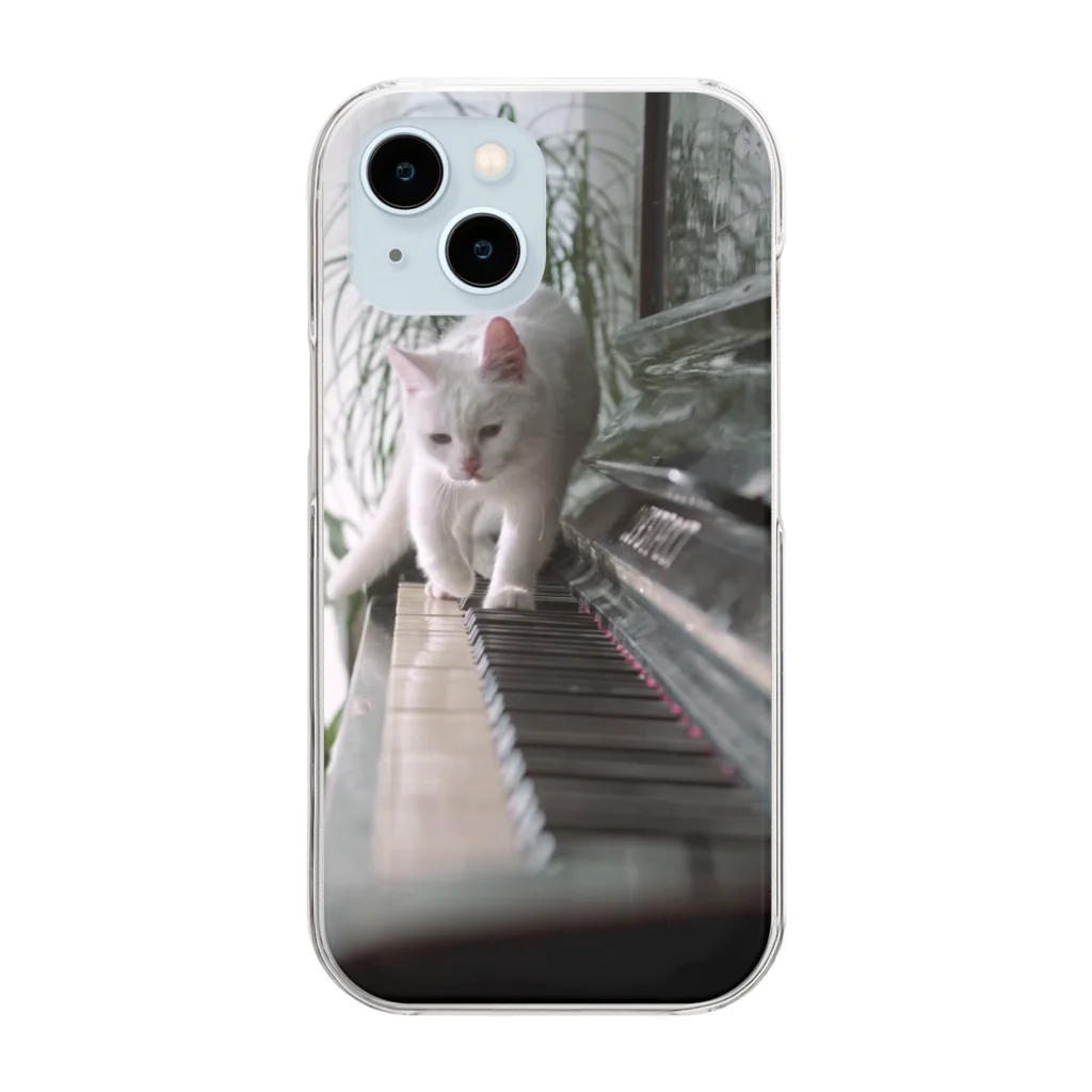 ozuzu123のピアノでねこ Clear Smartphone Case