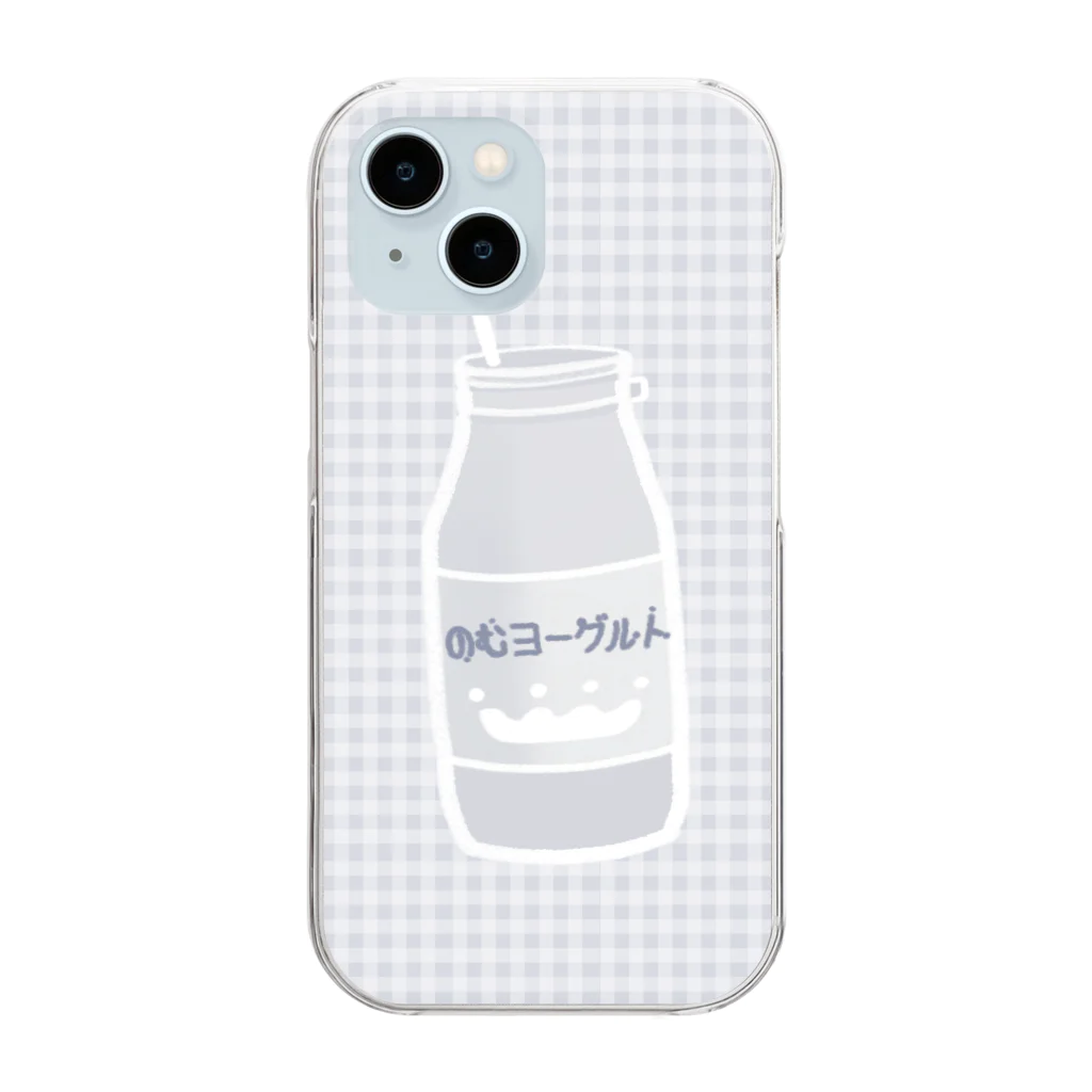 ふわぽこにゃんにゃんSHOP☁️🫧SUZURI支店のごくごく♪のむヨーグルト Clear Smartphone Case