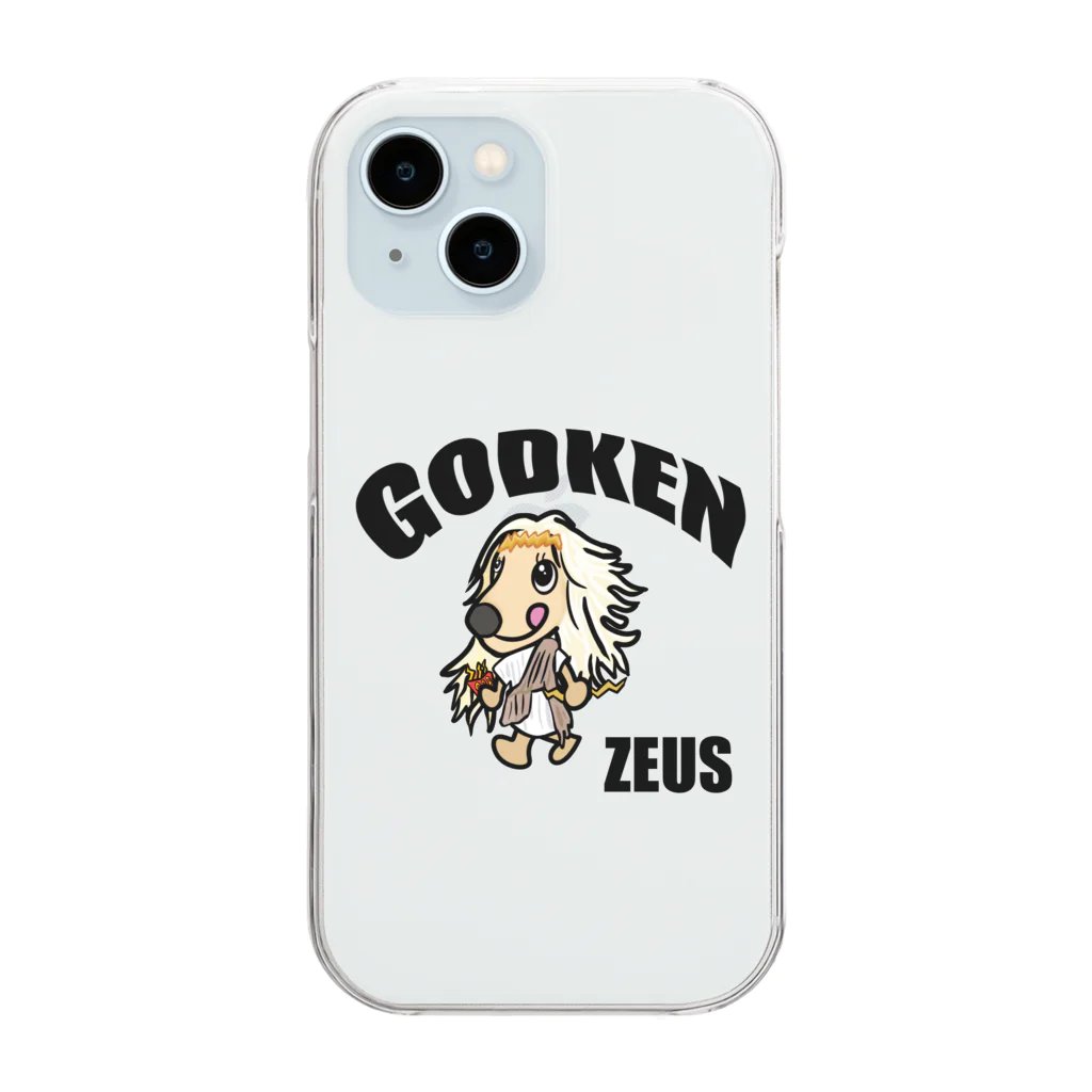 コジコジらんどのGODKEN ZEUS ロゴ有ベーシック クリアスマホケース