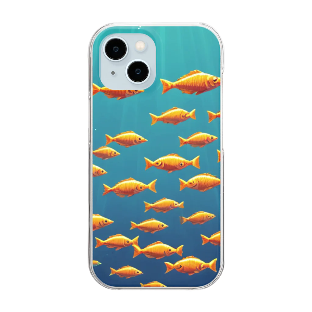 takekoputaの海中を泳ぐ魚のひれ Clear Smartphone Case