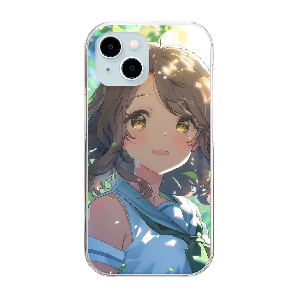 AQUAMETAVERSEのセーラー服の可愛い女の子　Tomoe bb 2712 Clear Smartphone Case