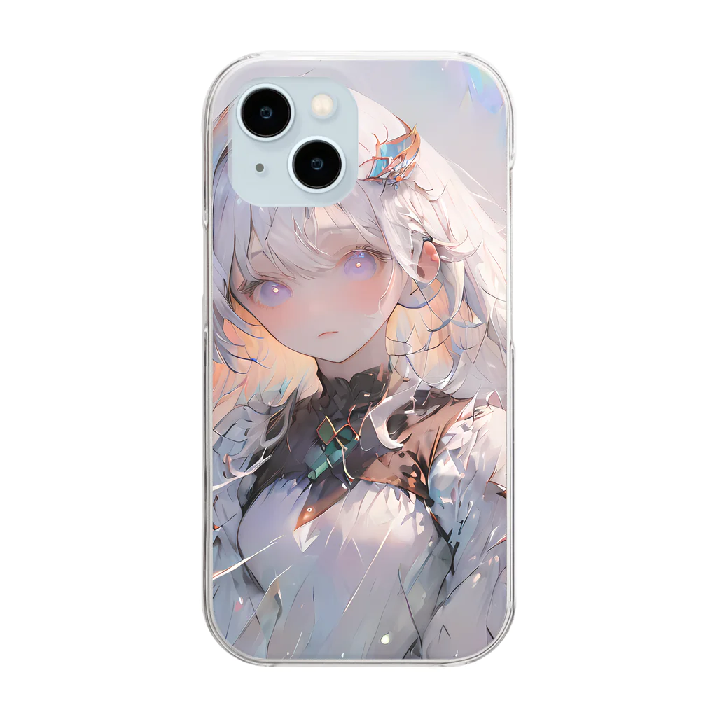 bellzetのWhite Melting Angel Clear Smartphone Case