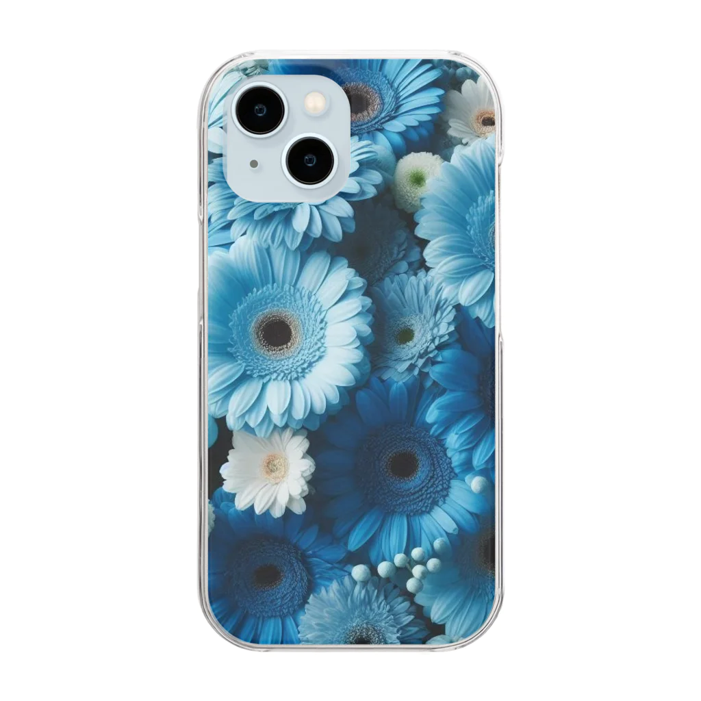 RAMU--JAYの青いガーベラ Clear Smartphone Case
