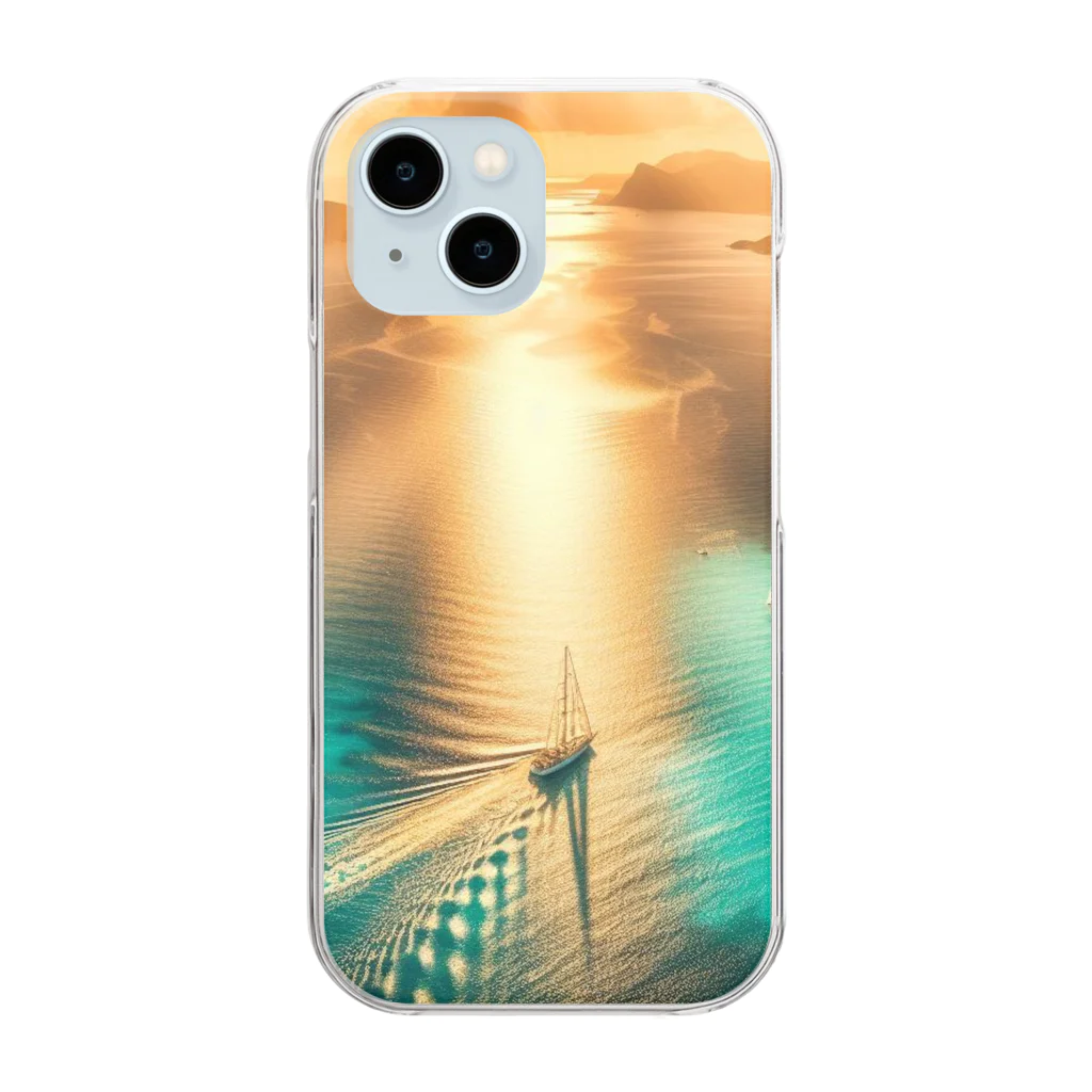 yasufumi yamamotoの夕日と大海 Clear Smartphone Case