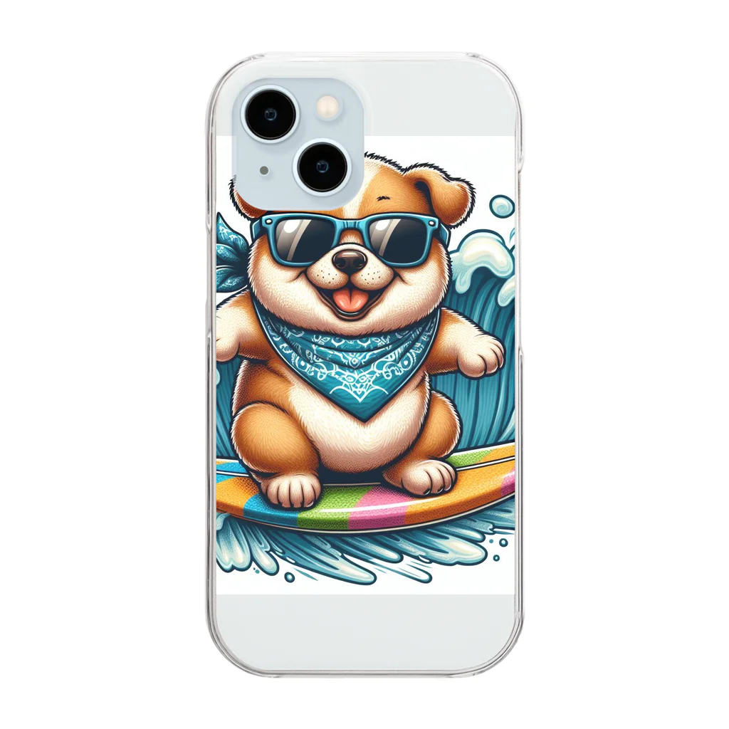 yasufumi yamamotoのサーフィンわんちゃん Clear Smartphone Case